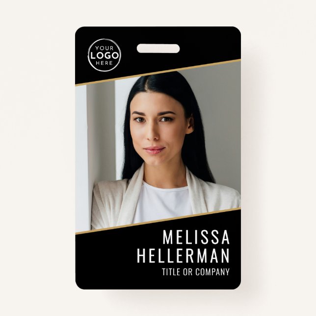 Badge Black Gold Company Logo Employee ID (Devant)