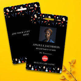 Badge Black Pattern Registered Nurse Healthcare Logo