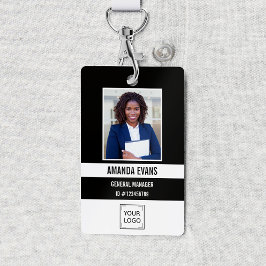 Badge Black | Photo Logo de l'employé ou QR CODE Sécurit