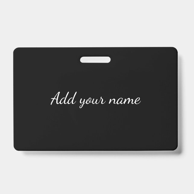 Badge Black solid add name text here throw pillo (Face)