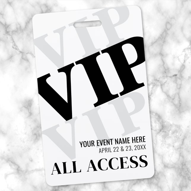 Badge Black White Simple VIP Event (Black White Simple VIP Event Badge)