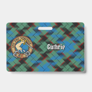 Badge Blason de Clan Guthrie sur tartan
