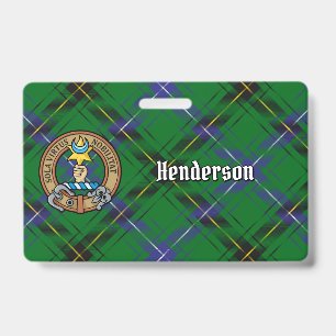 Badge Blason de Clan Henderson sur tartan