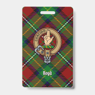 Badge Blason du Clan Boyd sur tartan