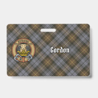 Blason du clan Gordon sur tartan patiné