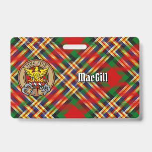 Badge Blason du clan MacGill sur tartan
