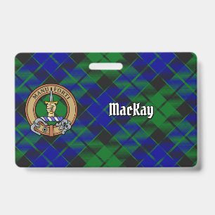 Badge Blason du clan MacKay sur tartan