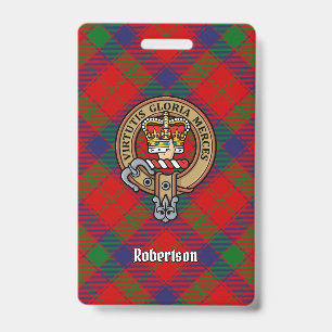 Badge Blason du clan Robertson sur tartan