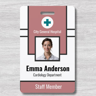 Badge Bleu Numéro de photo de l'employé de l'hôpital -