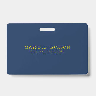 Badge Bleu Or Couleurs Professionnel Tendance Minimalist