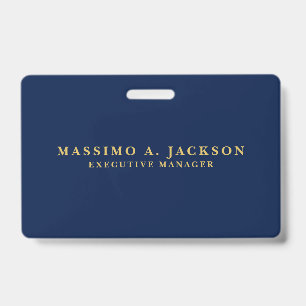 Badge Bleu Or Couleurs Professionnel Tendance Moderne Un