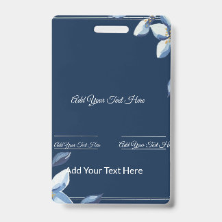 Badge Bleu victorien Floral Dusty Blue Mariage