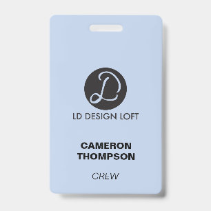 Badge Bleu Votre logo ici Équipe de collaborateurs perso