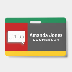 Badge Bloc de couleur moderne personnalisé professionnel