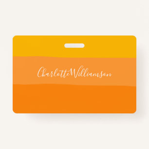 Badge Blocs de couleur Abstraits Orange Personnalisé