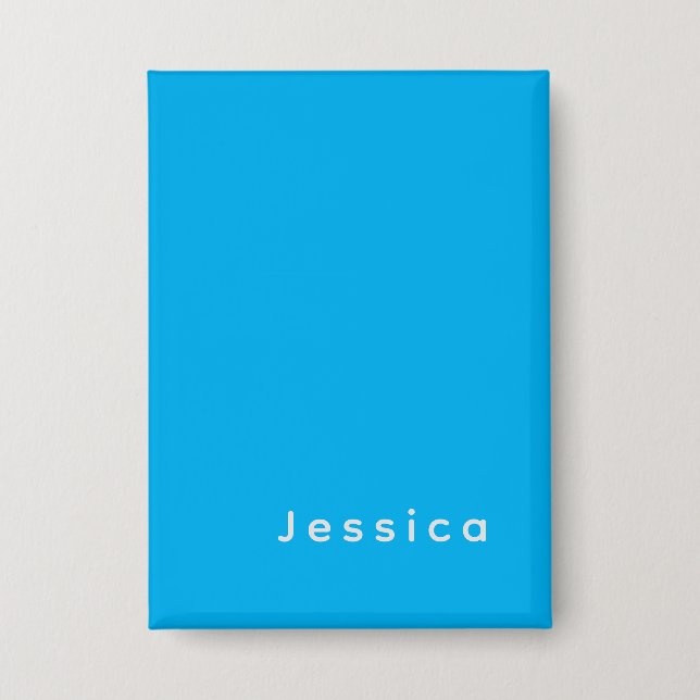 Badge Blue Modern Elegant Plain Simple Professional Name (Recto)