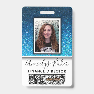 Badge Blue Parties scintillant Professionnel AIIC Infirm