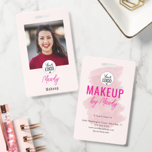 Badge Blush Rose Logo Script Photo Maquillage