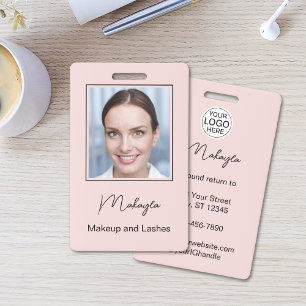 Badge Blush Rose Logo Script Photo Maquillage