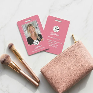 Badge Blush Rose Logo Script Photo Maquillage