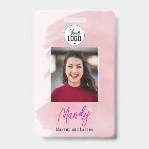Badge Blush Rose Logo Script Photo Maquillage
