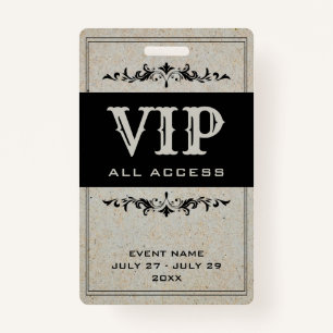 Badge Bohemian Party VIP All Access Pass ID d'événement