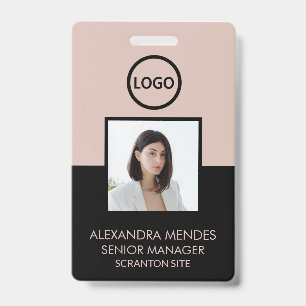 Badge Boho Et Black Employé Photo ID Société Sécurité