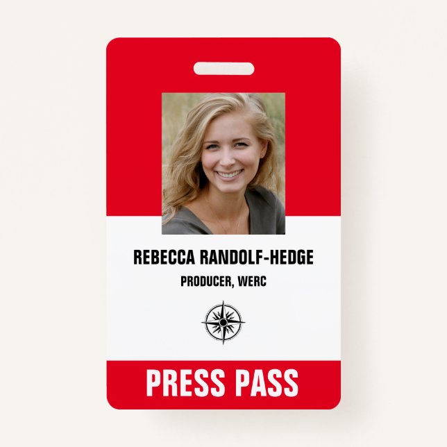 Badge BOLD RED SPECIAL EVENT PRESSE PASS - Photo I.D. (Devant)