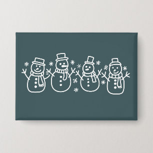 Badge Bonhomme de neige bleu Noël Fêtes d'hiver Xmas