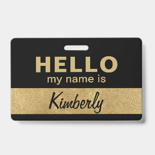 Badge Bonjour, je m'appelle - Nom de l'employé de script