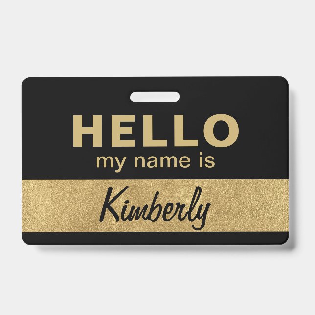 Badge Bonjour, je m'appelle - Nom de l'employé de script (Avant)