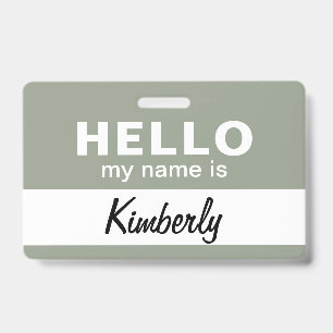 Badge Bonjour Je M'Appelle - Nom de l'employé de script