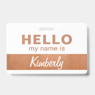 Badge Bonjour, je m'appelle - Nom de l'employé de script