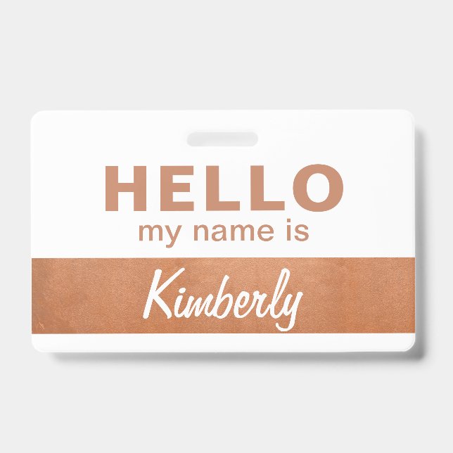 Badge Bonjour, je m'appelle - Nom de l'employé de script (Avant)