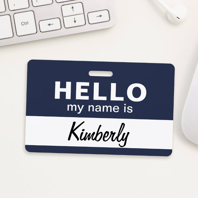 Badge Bonjour, je m'appelle - Nom de l'employé de script (Créateur téléchargé)