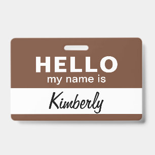 Badge Bonjour, je m'appelle - Nom de l'employé de script