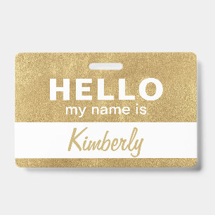 Badge Bonjour, je m'appelle - Nom de l'employé de script