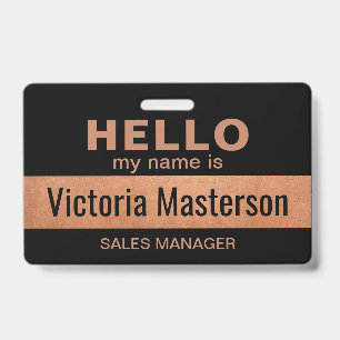 Badge Bonjour, je m'appelle - Nom d'employé de l'entrepr