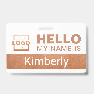 Badge Bonjour, je m'appelle - Nom d'employé d'entreprise