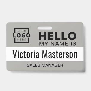 Badge Bonjour, je m'appelle - Nom d'employé d'entreprise