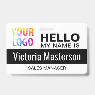 Badge Bonjour, je m'appelle - Nom d'employé d'entreprise
