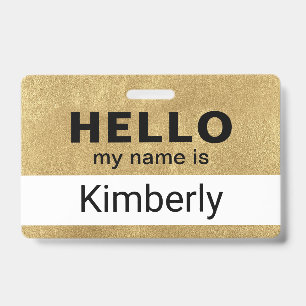 Badge Bonjour, je m'appelle - Nom d'employé d'entreprise