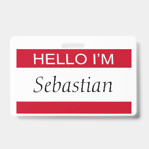 Badge Bonjour je suis Personnalisé