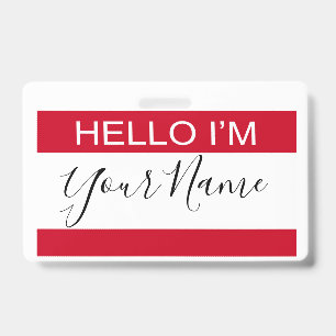 Badge Bonjour Je Suis Personnalisé Sur Mesure