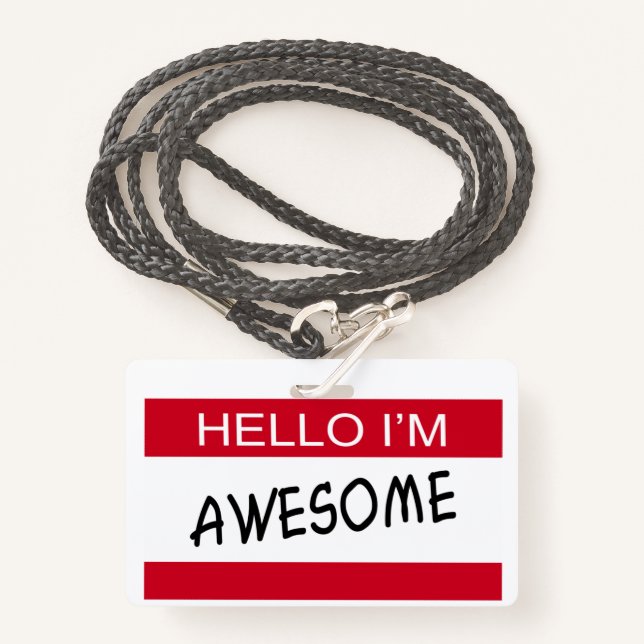 Badge Bonjour Je Suis Super (Devant avec lanière)