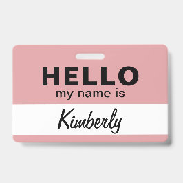 Badge Bonjour Mon Nom Est - Script Personnalisé Nom De L