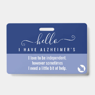 Badge bonjour sensibilisation à la maladie d'Alzheimer e