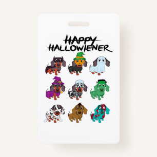 Badge Bonne Halloweenie Tee Halloween Dachshund Chien Id