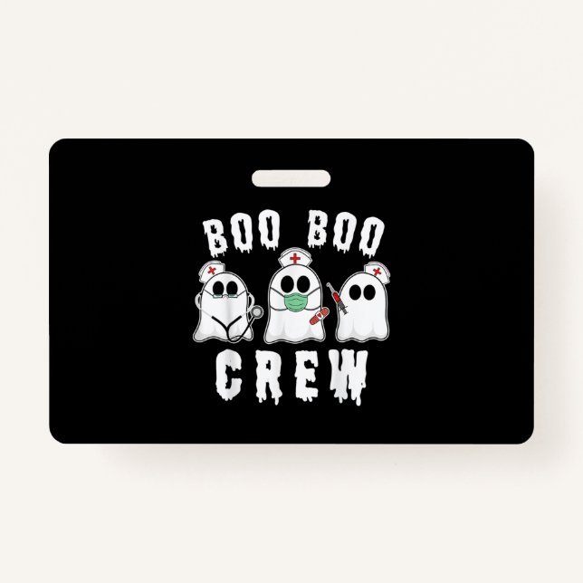 Badge Boo Boo Crew Funny Nurse Ghost Costume Halloween (Devant)