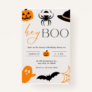 Badge boo invitation card halloween party